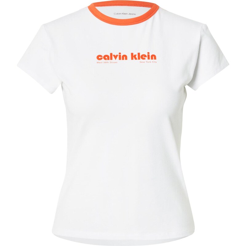 Calvin Klein Jeans Tričko oranžová / biela 64818615