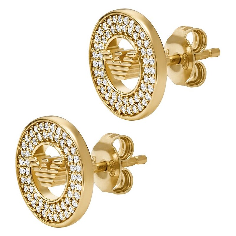 Emporio Armani Módne pozlátené náušnice s kubickými zirkónmi EG3629710 66581028