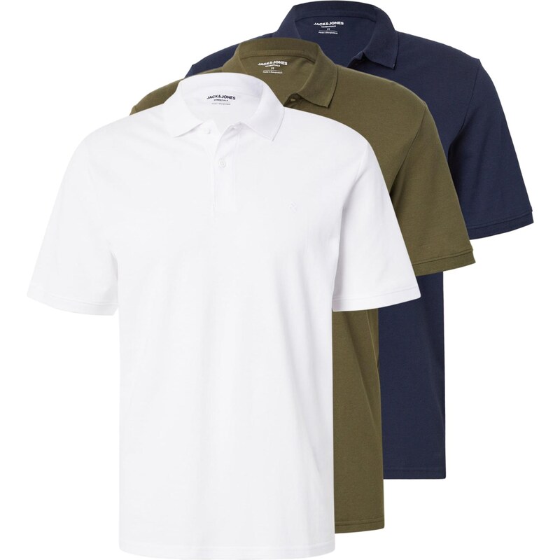 JACK & JONES Tričko tmavomodrá / olivová / biela 64818617