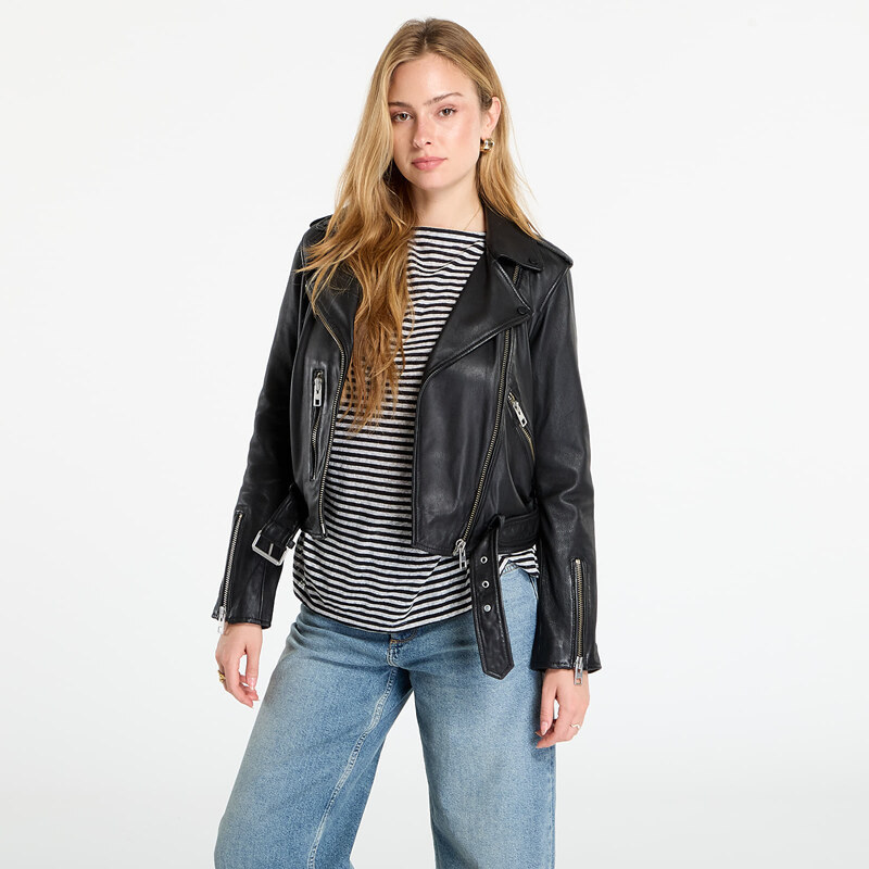 Bunda AllSaints Balfern Leather Biker Jacket Black 10 64819815