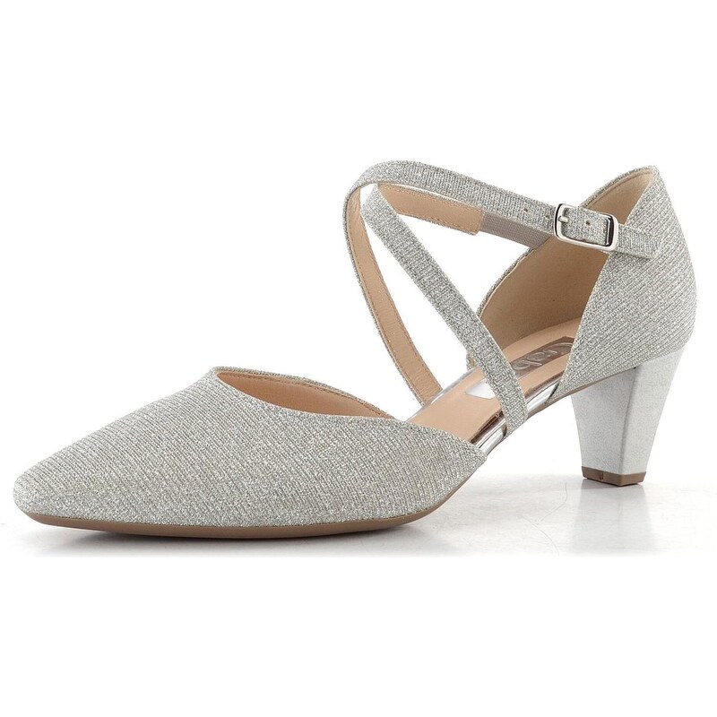 Gabor metalické lodičky s priehlavkovým pásikom silber 01.363.61 65612188