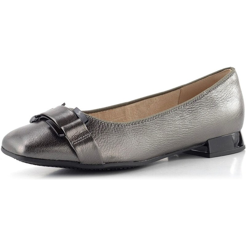 Caprice metalické baleríny Dark Grey so sponou 9-22101-45-289 65612063