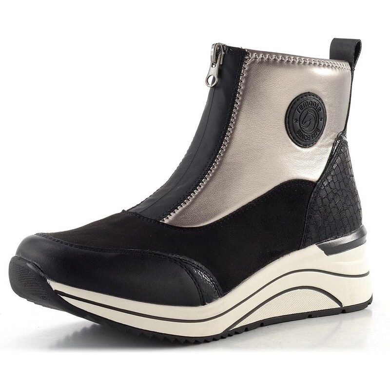 Remonte nazúvacia členková obuv čierna/strieborná D0T78-03 65611954