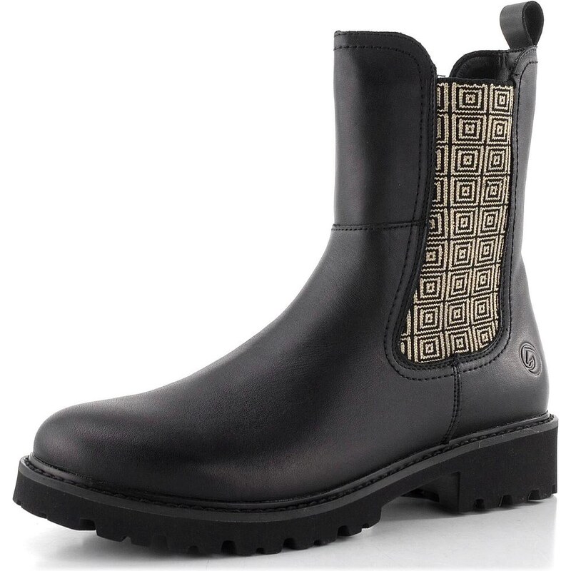 Remonte vyšší chelsea kotník schwarz/schwarz-gold D8694-03 65611958