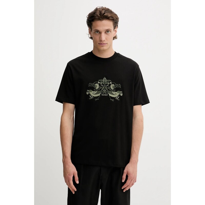 Bavlnené tričko HUGO Denrith 64826335