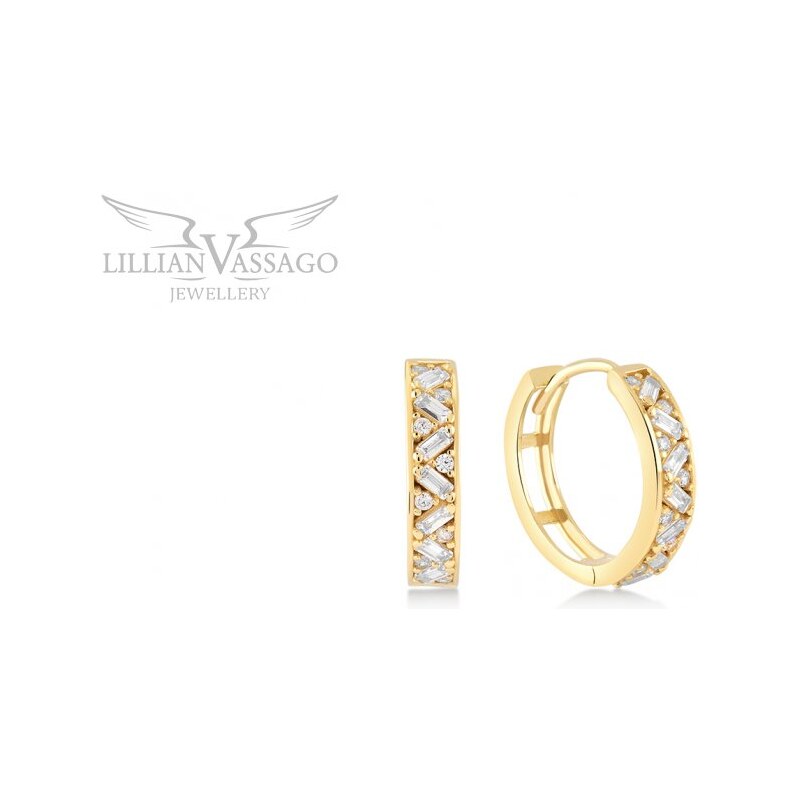 Lillian Vassago Krúžkové zlaté náušnice zdobené zirkónmi 1,4 cm LLV06 64822029