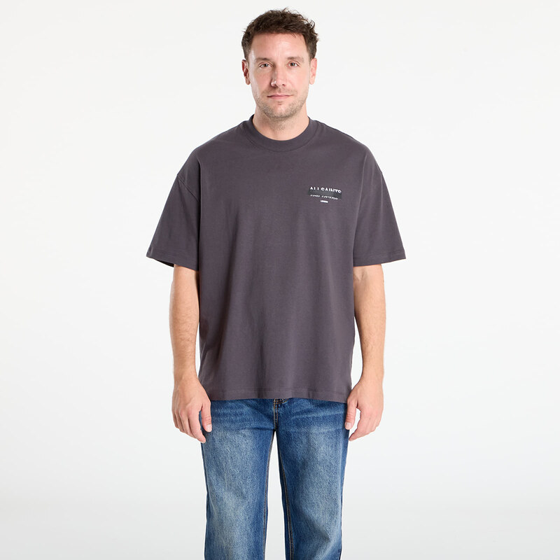 Tričko AllSaints Redact Oversized Logo T-Shirt Washed Black S 64822453