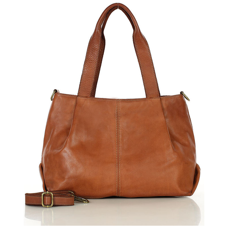 MARCO MAZZINI Kožená kabelka cez rameno | camel v255a 64822829