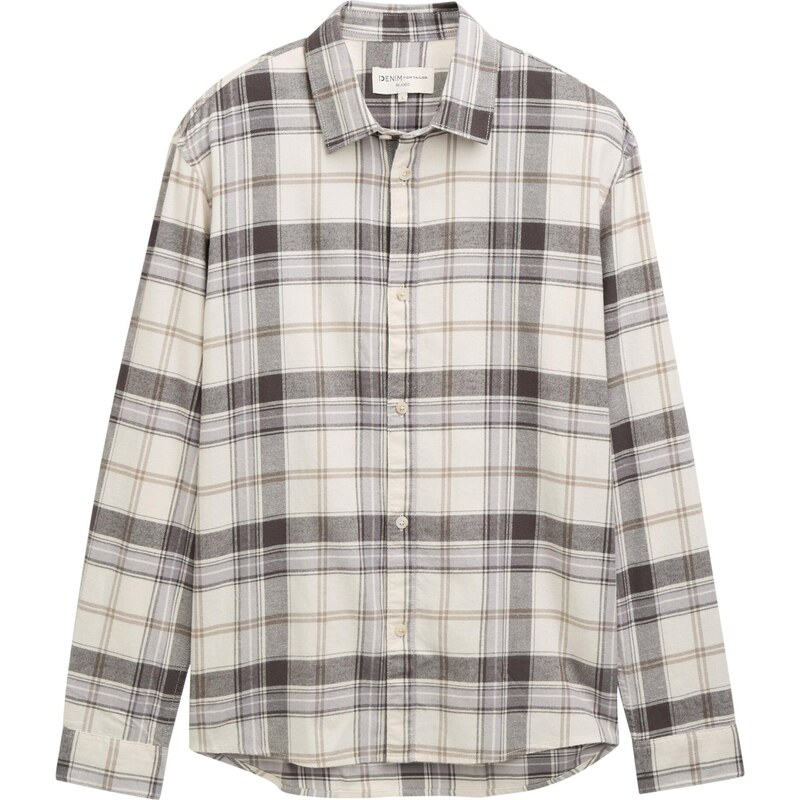 TOM TAILOR DENIM Košeľa béžová / hnedá / čierna 64826114