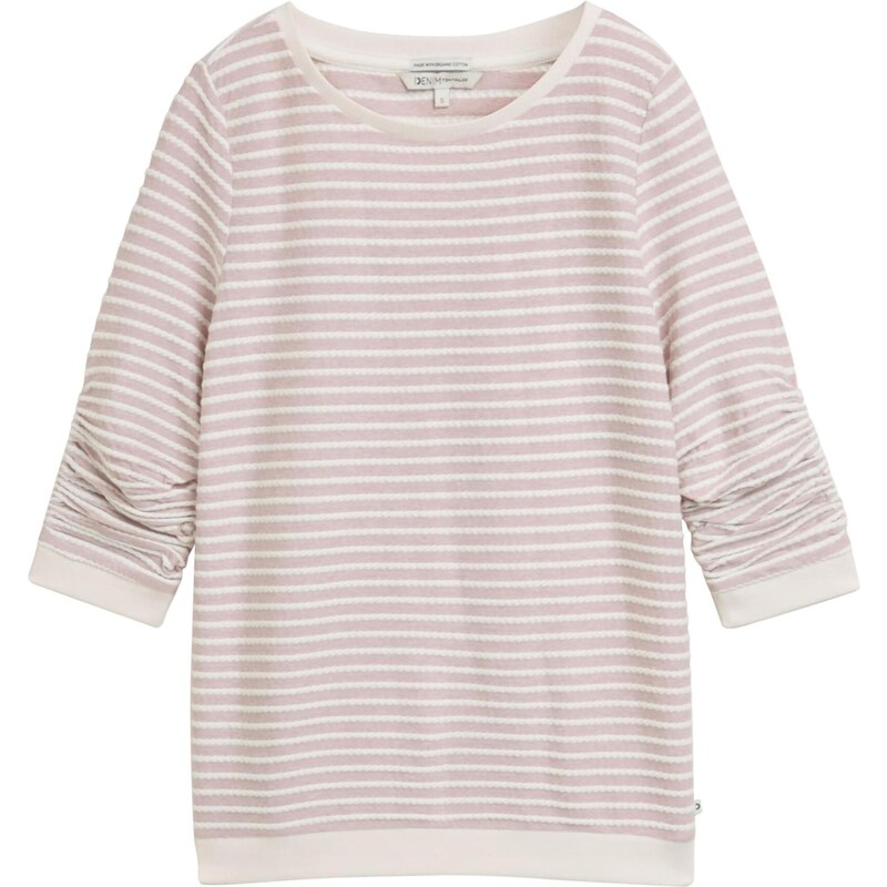 TOM TAILOR DENIM Mikina rosé / biela 65043389