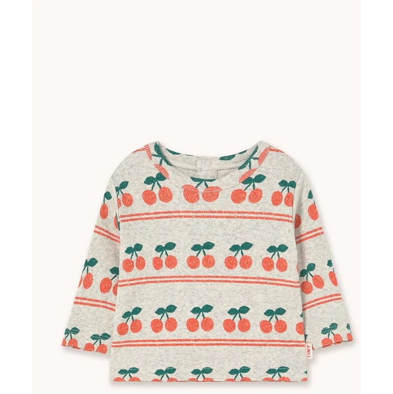 Detské bavlnené tričko s dlhým rukávom Tinycottons CHERRY PATTERN RIB 66852796