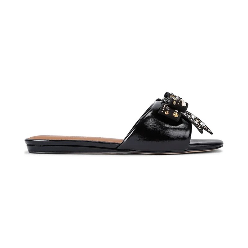 Kožené šľapky Kurt Geiger London Kensington Bow Flat Sandal 64826415