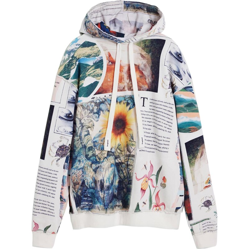 Desigual Mikina Sunflower zmiešané farby / biela 65237590