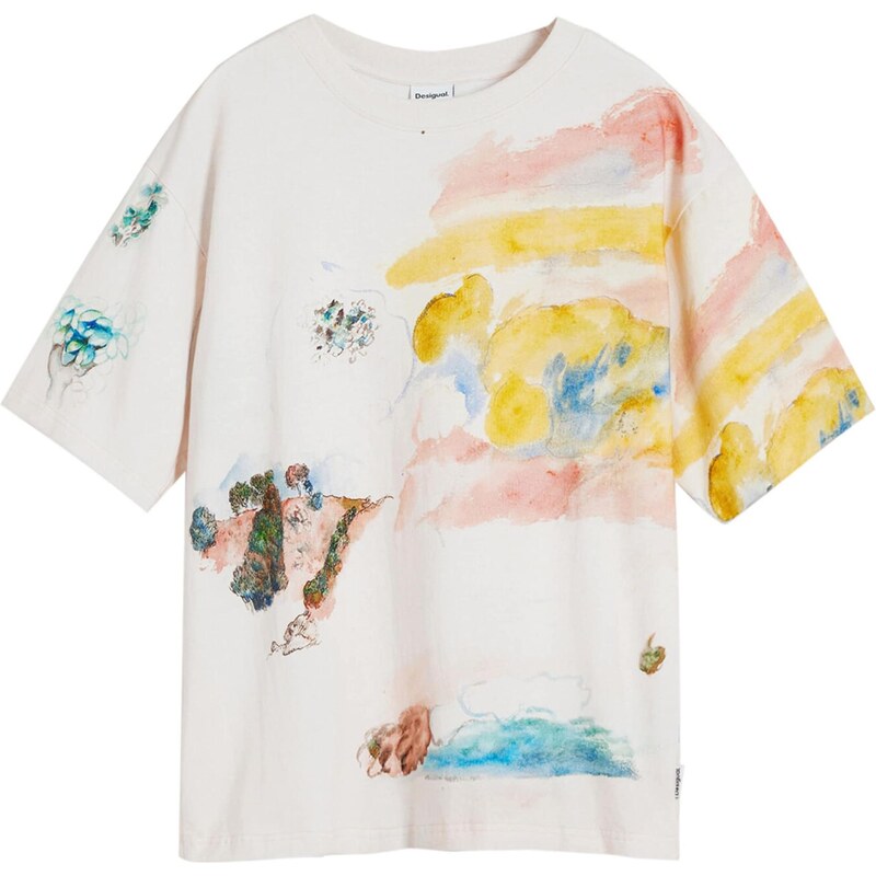 Desigual Tričko zmiešané farby / biela 65656682