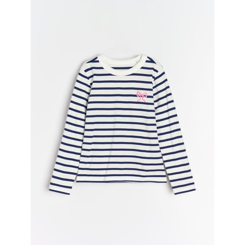 Sinsay - Tričko s dlhými rukávmi - tmavomodrá 65740010