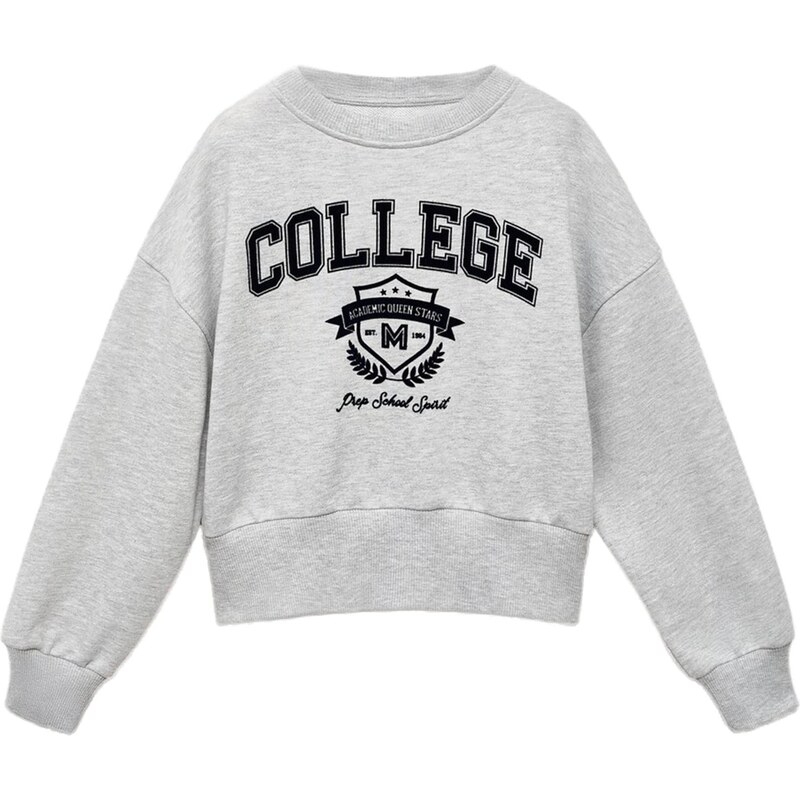 MANGO KIDS Mikina CAMBRI sivá melírovaná / čierna 65493732