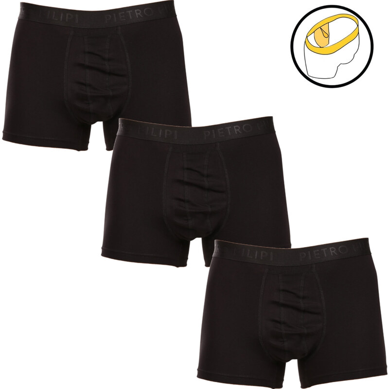 3PACK pánske boxerky Pietro Filipi balls holder čierné (3PBHC1) 64857395