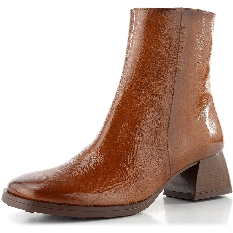 Hispanitas lakovaný zipový kotník na podpatku Marsella cuero HI254345 65611979