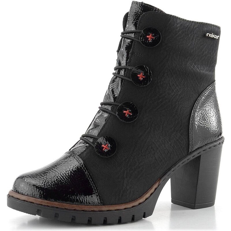 Rieker elegantn členková obuv na podpätku čierna Y2576-00 65611968