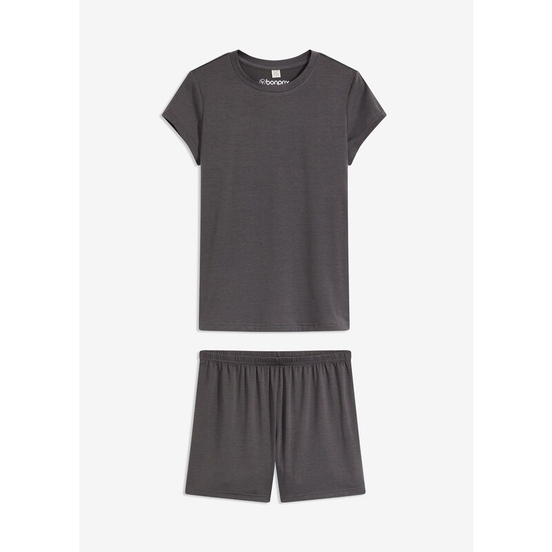 bonprix Krátke pyžamo z ľahkého mäkkého materiálu, farba šedá 64843034
