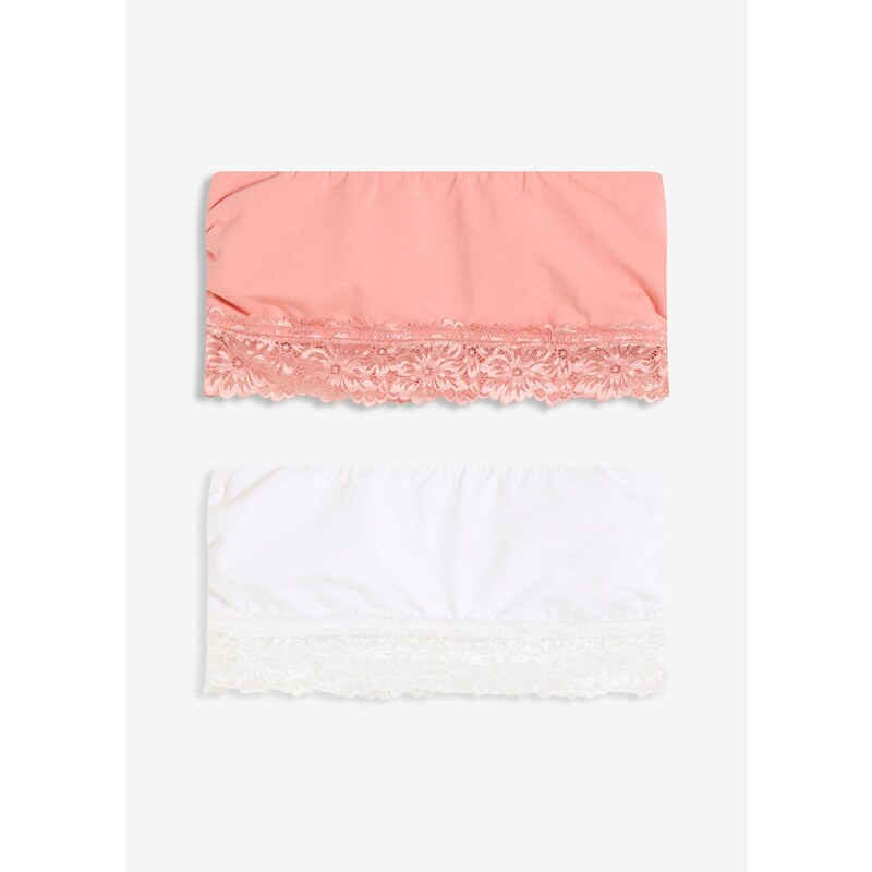 bonprix Podprsenka bez ramienok (2 ks v balení) s bio bavlnou, farba 64843042