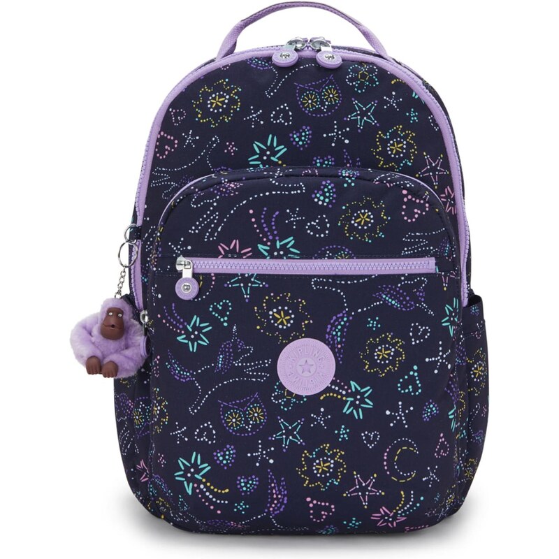 KIPLING Batoh Seoul námornícka modrá / vodová / žltá / levanduľová 65035644