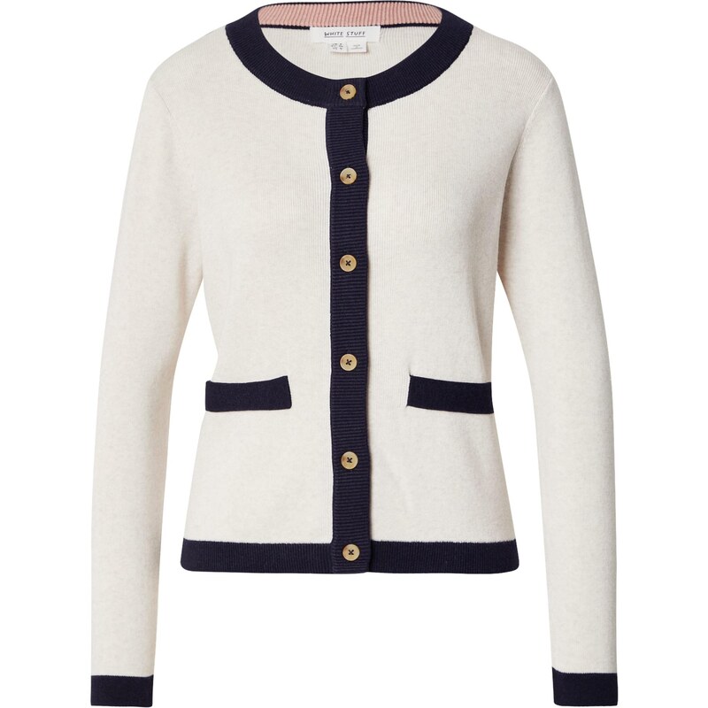 WHITE STUFF Kardigán CHARLOTTE námornícka modrá / biela ako vlna 66951761