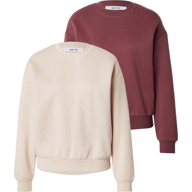 ABOUT YOU Mikina Ina krémová / tmavočervená 65922043
