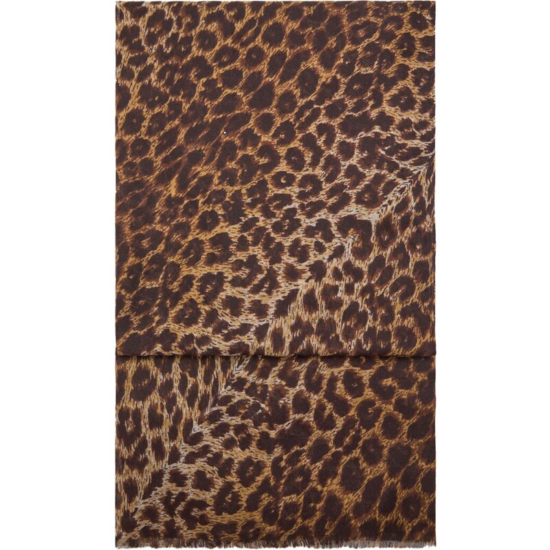 MANGO Šatka LEON hnedá / čierna 64875534