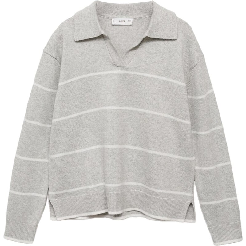 MANGO KIDS Sveter KATIE svetlosivá / biela 65656082