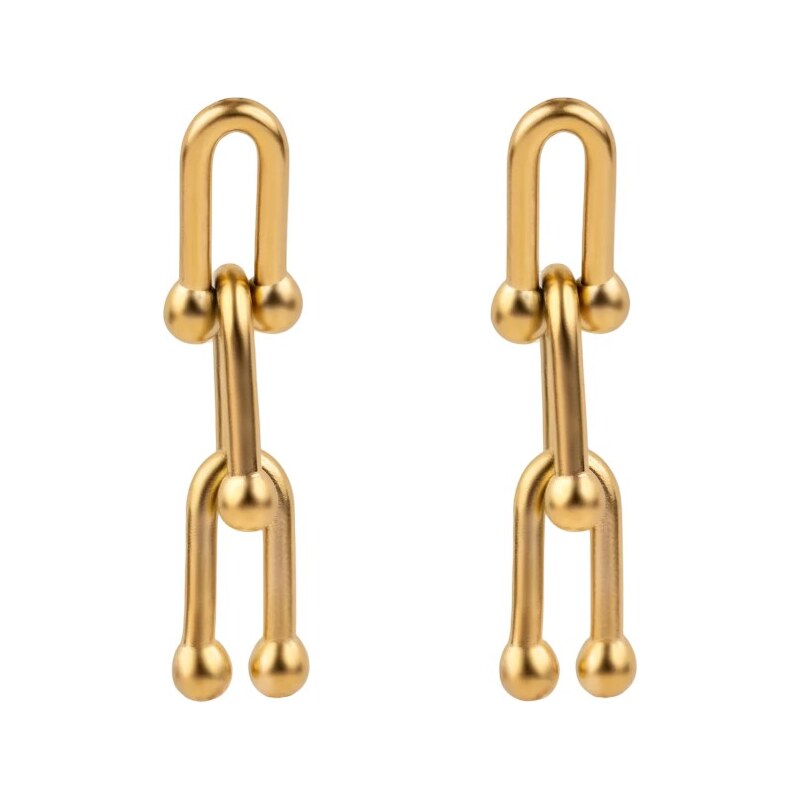 Marc Malone Úchvatné pozlátené visiace náušnice Ivy Gold Earrings 66583622