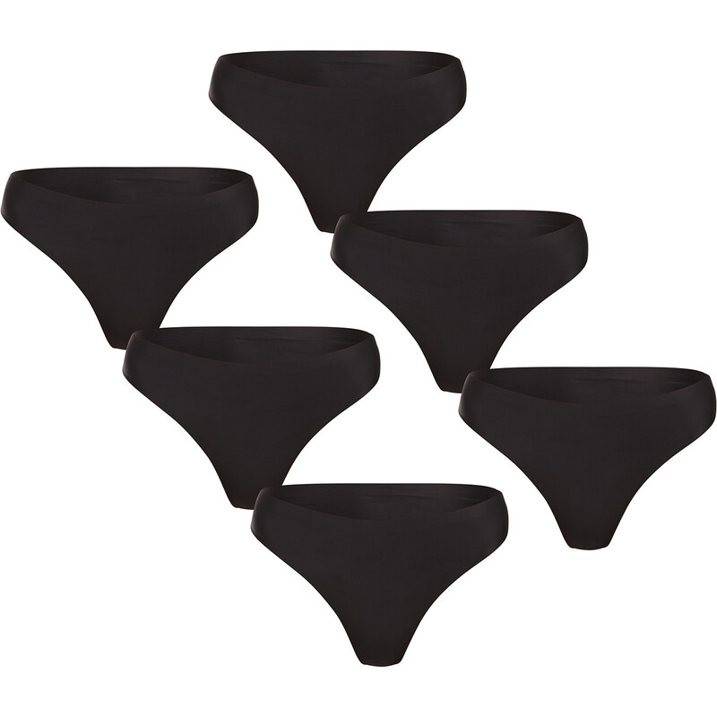 6PACK dámske tangá Gaubert bezšvová čierná (GBTW-954) XXL/ 64398566