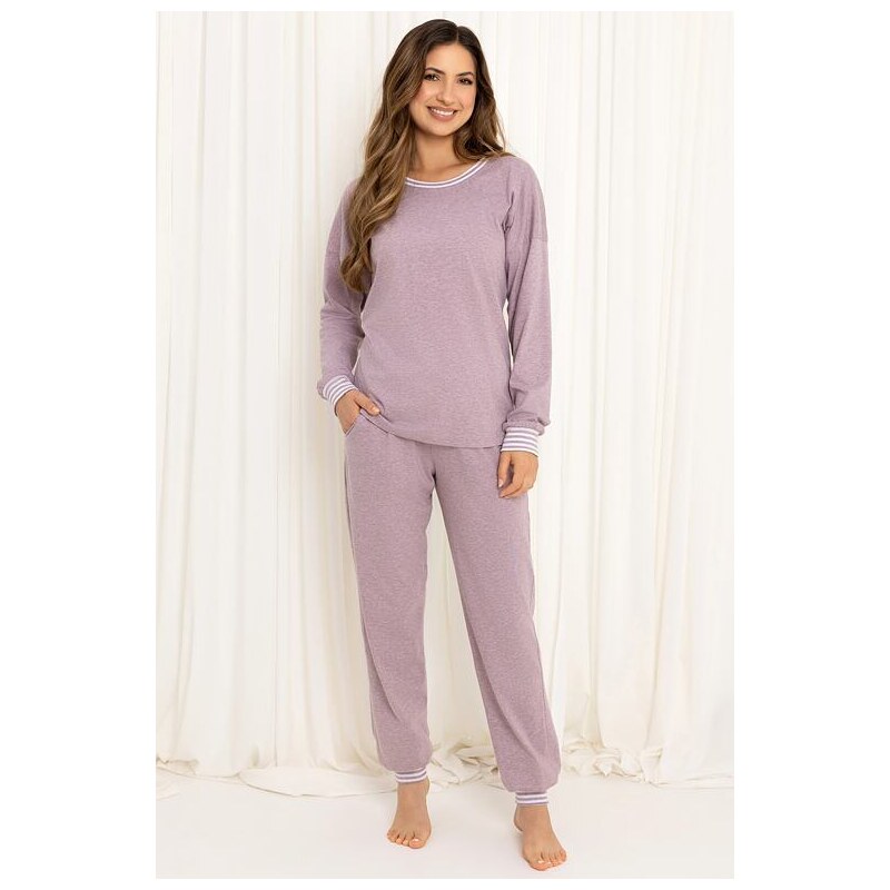 Regina Bavlnené dámske pyžamo Avril fialové 64891658