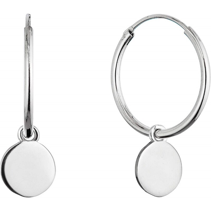 Evolution Group Strieborné kruhové náušnice s príveskami 2v1 61058 67712387
