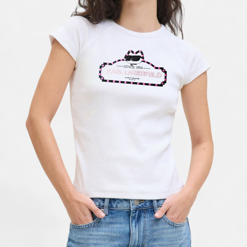 Dámské bílé triko Karl Lagerfeld 56296 64855778