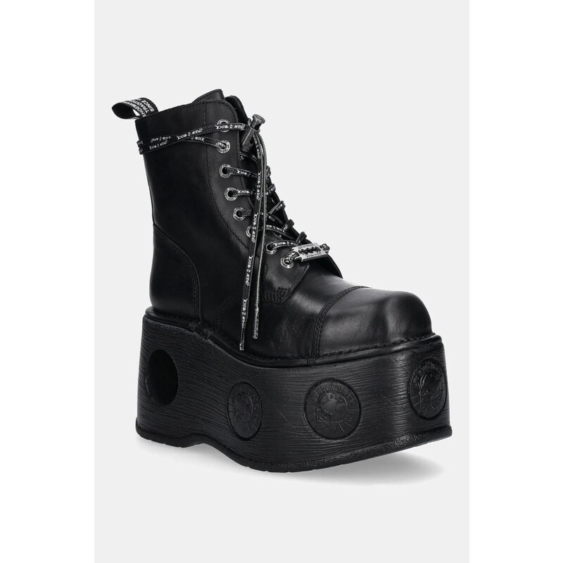 Kožené workery New Rock CRUST NEGRO, NEPTUNO / SPACE MUELLE TACON 64857775