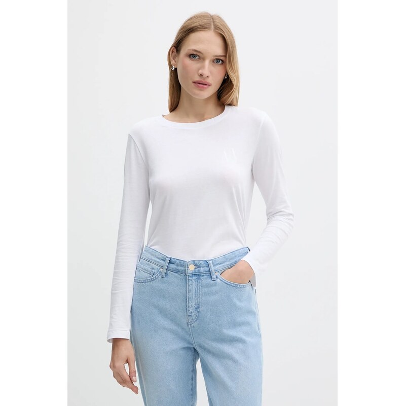 Bavlnené tričko s dlhým rukávom Armani Exchange 66513725