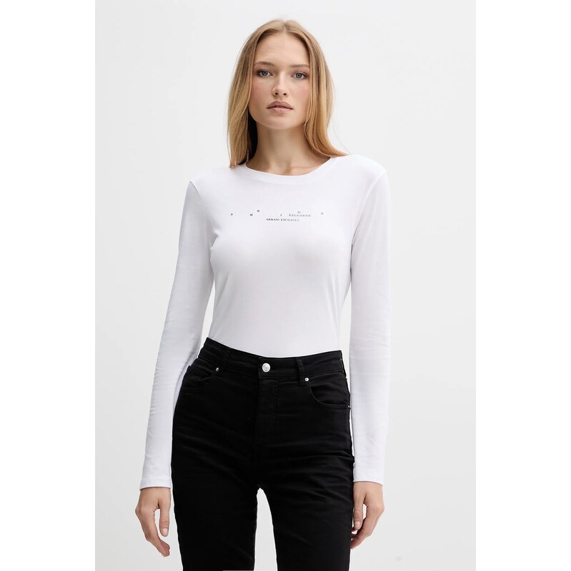 Bavlnené tričko s dlhým rukávom Armani Exchange 66513723