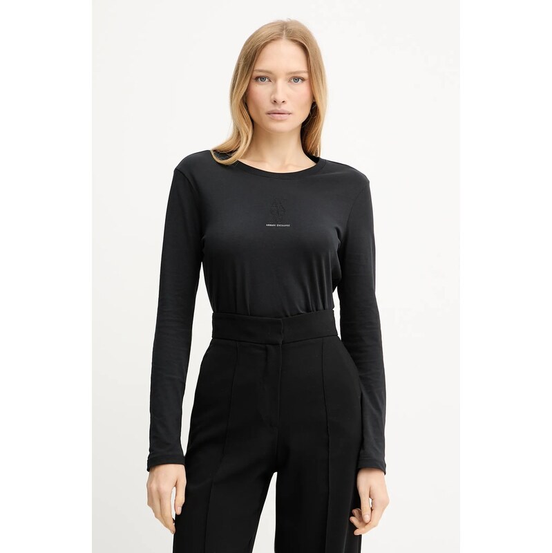 Bavlnené tričko s dlhým rukávom Armani Exchange 66513763