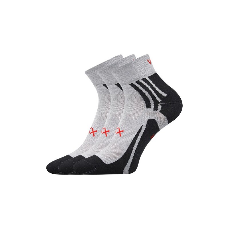 ABRA členkové ponožky so striebrom VoXX Sv. sivá 43-46 3 páry 26458801