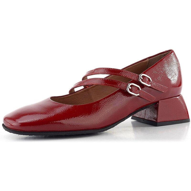 Wonders lodičky so širokým podpätkom a priehlavkovými pásikmi rubi D 65612175