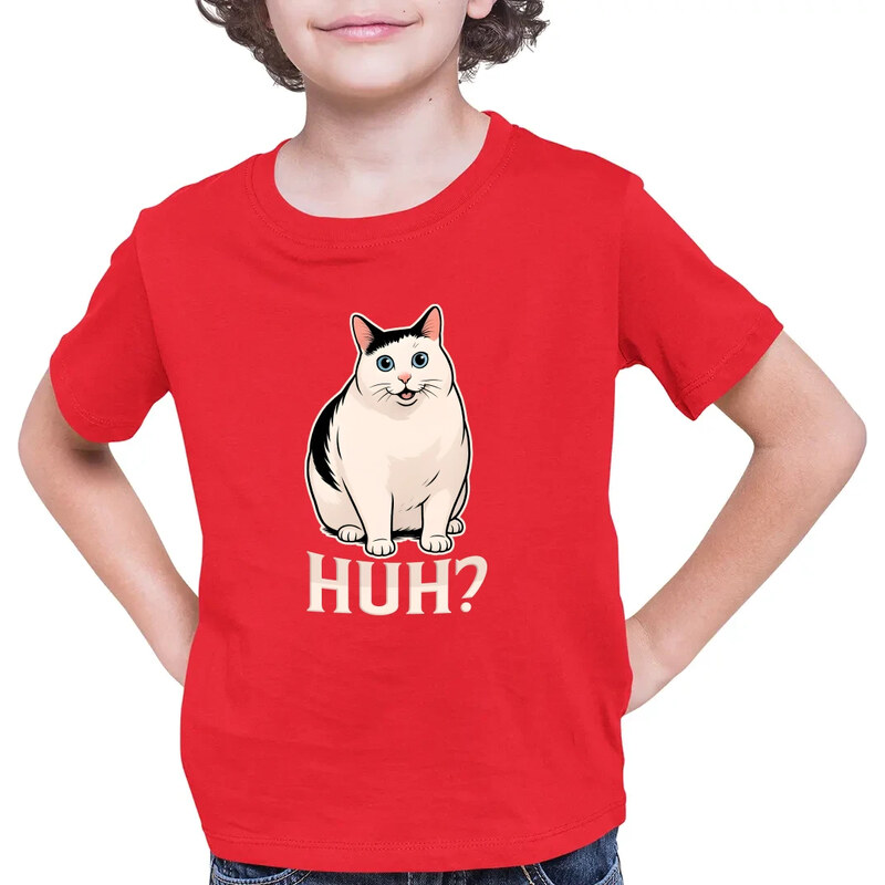 E-shop Garibald Huh? - biela mačka - detské tričko s potlačou