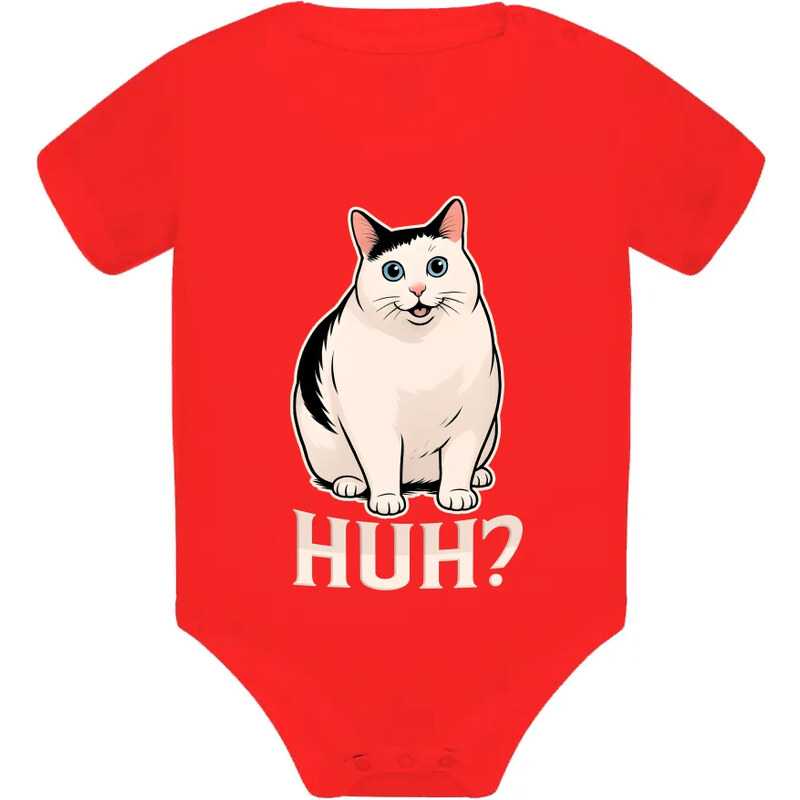 E-shop Garibald Huh? - biela mačka - body s potlačou