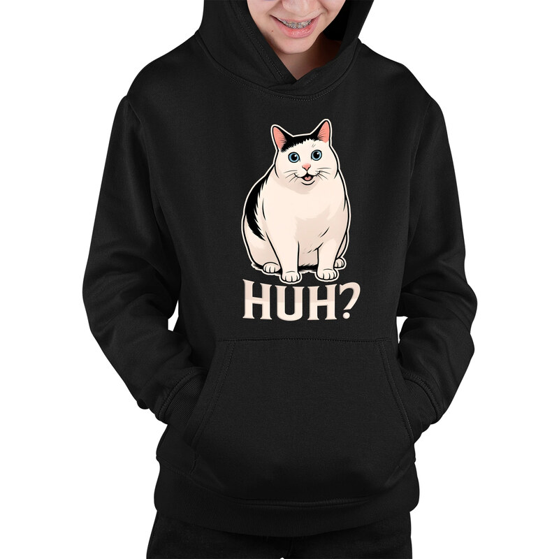 E-shop Garibald Huh? - biela mačka - detská mikina s kapucňou
