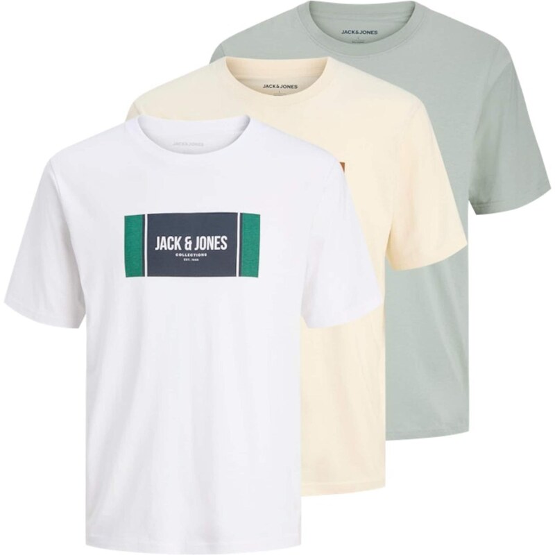 JACK & JONES Tričko JJHAYATO pastelovo žltá / pastelovo zelená / biela 64865917