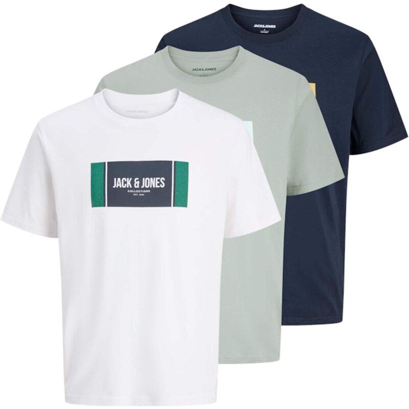 JACK & JONES Tričko JJHAYATO námornícka modrá / zelená / pastelovo 64865915