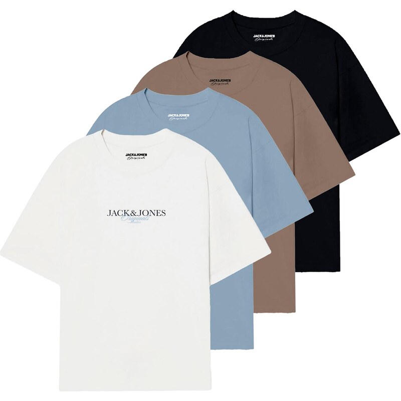 JACK & JONES Tričko JORBILLYBURG svetlomodrá / hnedá / čierna / biela 64865929