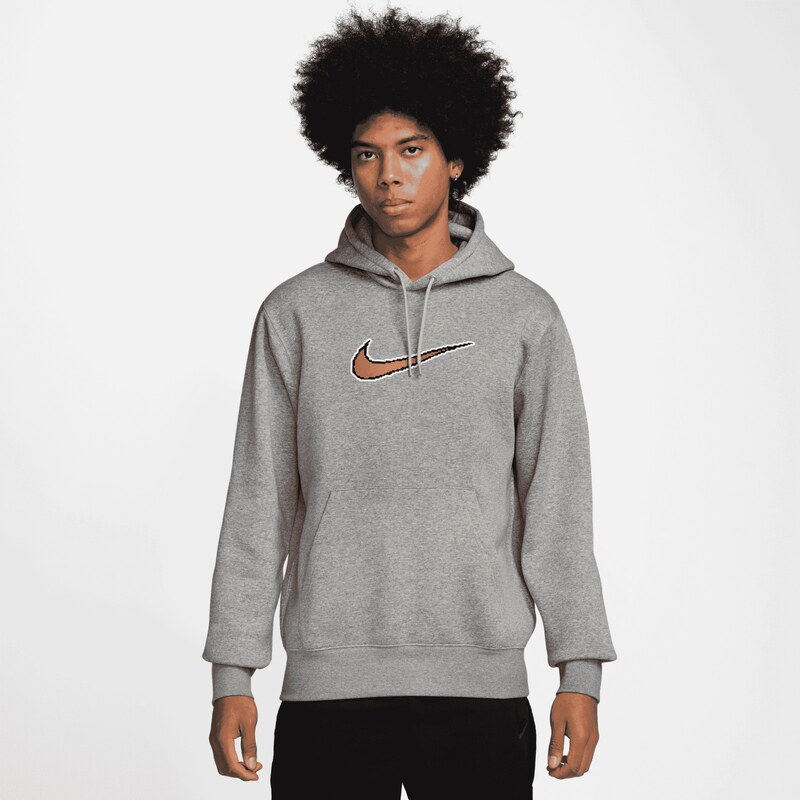 Nike Sportswear Club Mens Fleece Hoodie DK GREY HEATHER/LT SMOKE GREY 64863225