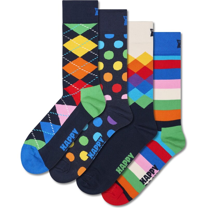Happy Socks Ponožky modrá / žltá / oranžová / čierna 64866010