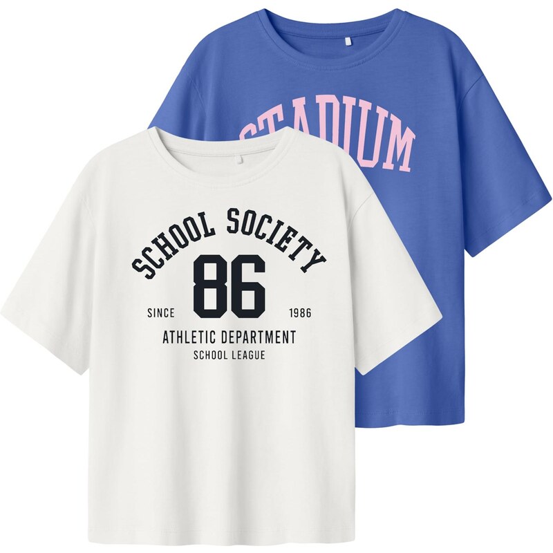 NAME IT Tričko NKFLAISA modrá / ružová / čierna / biela 65659227